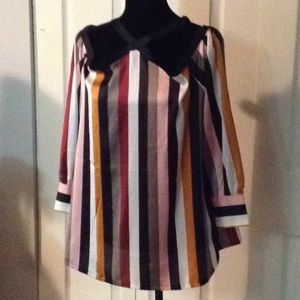 Loft - off the shoulder blouse -stripe